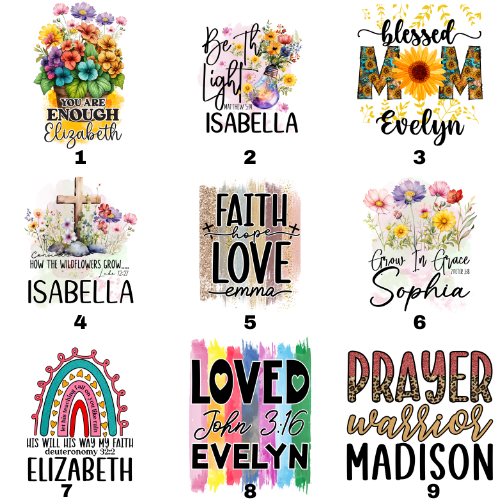 Custom Name Faith-Based Christian Bible Verse Scriptures 4 Designs Sticker Sheet