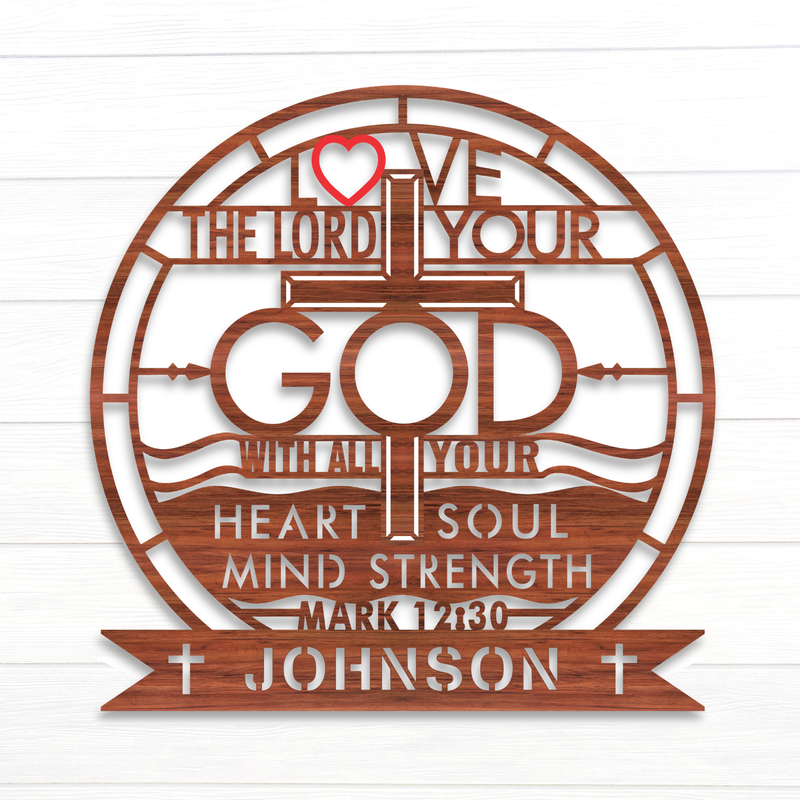 Love The Lord 2D Wooden Sign - Image 1