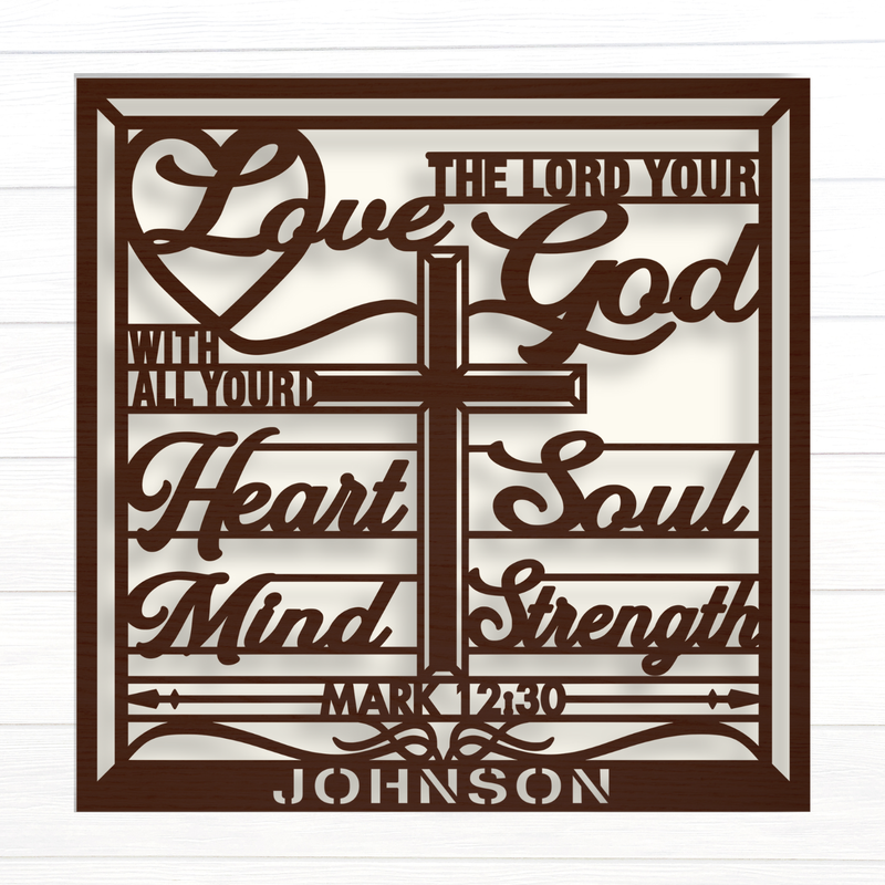 Love The Lord 2D Wooden Sign - Image 1