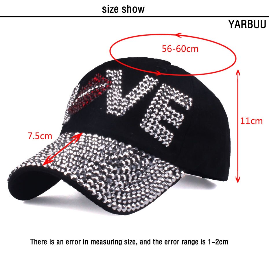 Baseball Caps New Style Letter LOVE Cap For Women Rhinestone
