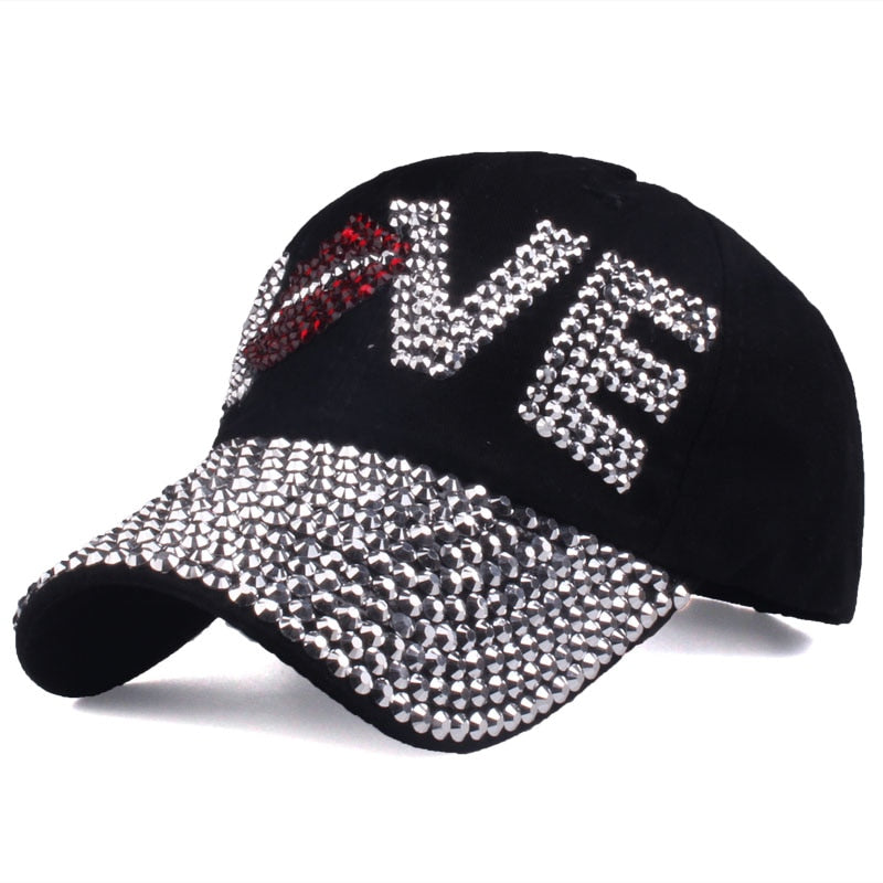 Baseball Caps New Style Letter LOVE Cap For Women Rhinestone
