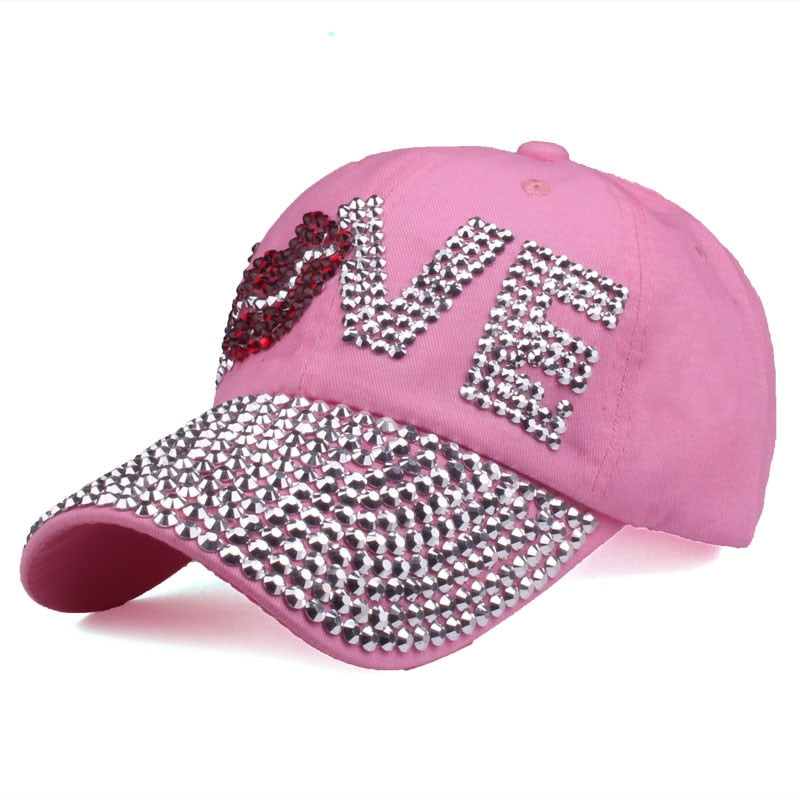 Baseball Caps New Style Letter LOVE Cap For Women Rhinestone