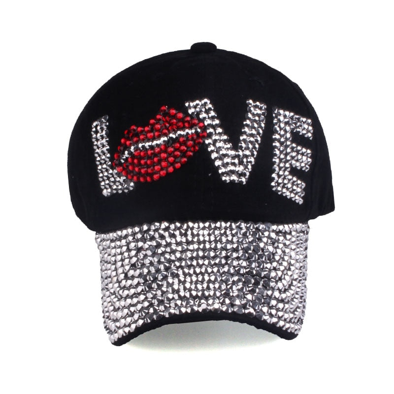 Baseball Caps New Style Letter LOVE Cap For Women Rhinestone