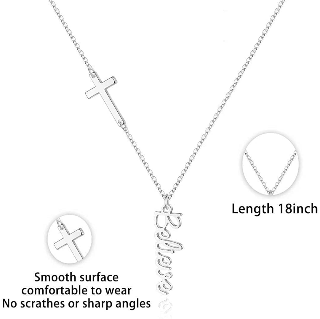 Cross Pendant Necklace for Women Religious Gift Hope Faith Jesus Love Blessed