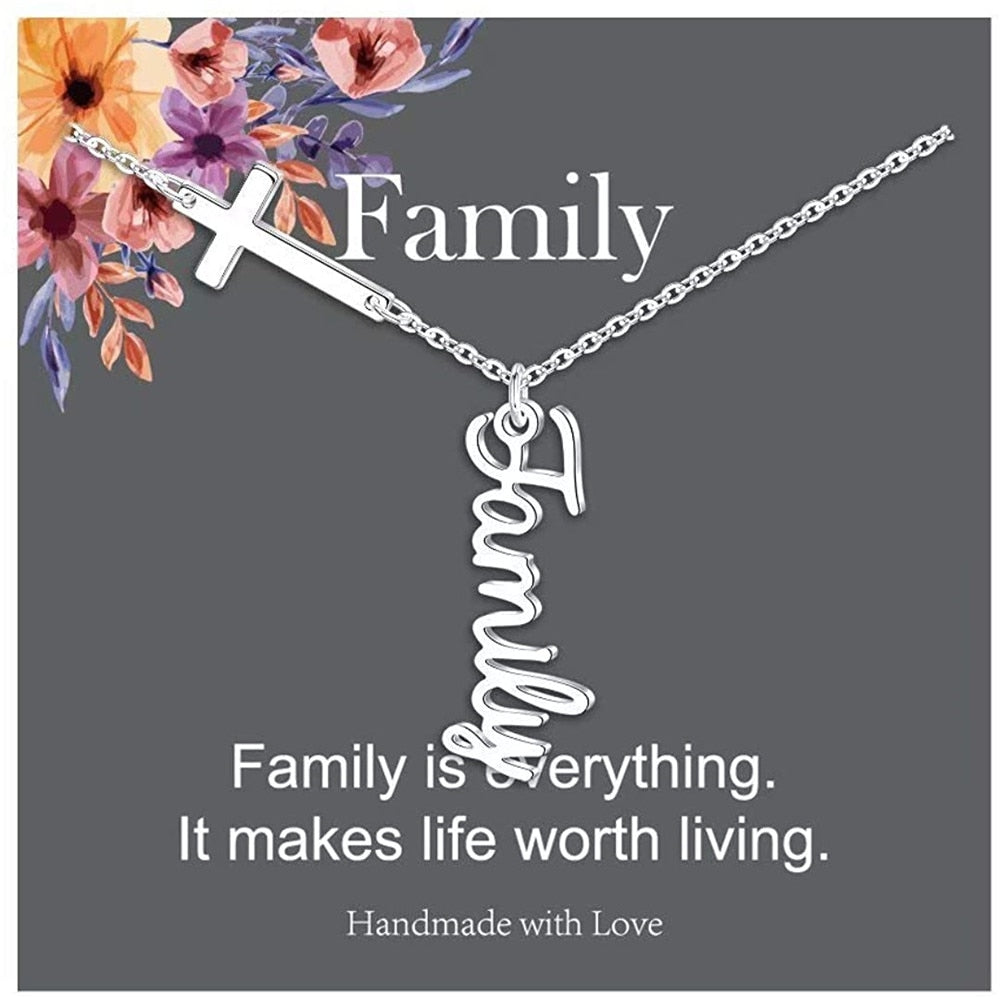 Cross Pendant Necklace for Women Religious Gift Hope Faith Jesus Love Blessed