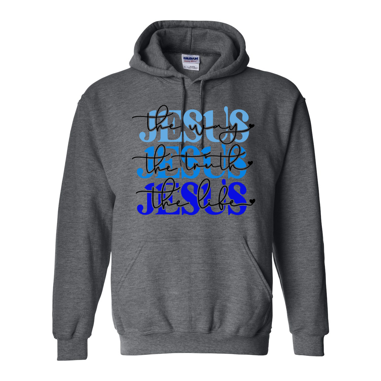 Jesus is The Way Blue Hooded Sweatshirt