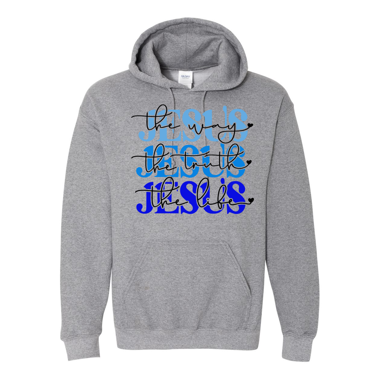 Jesus is The Way Blue Hooded Sweatshirt