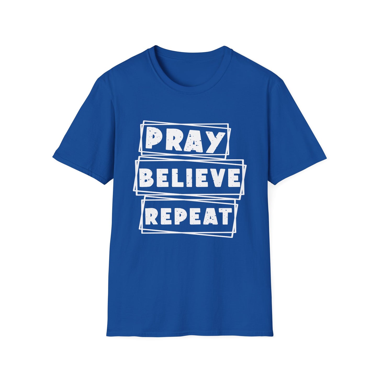 Pray Believe Repeat Unisex Softstyle T-Shirt