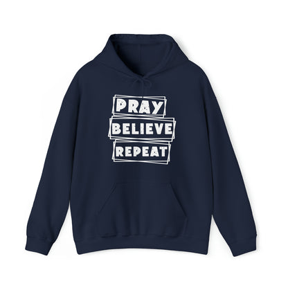 Pray Believe Repeat Unisex Heavy Blend™ Hooded Sweatshirt
