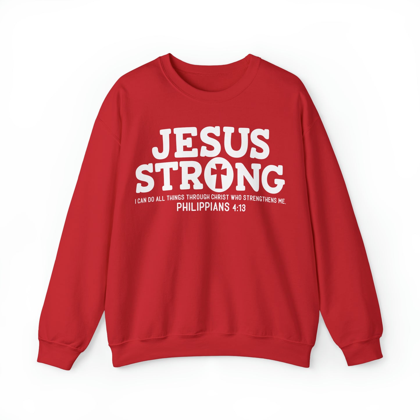 Jesus Strong Phil 4:13 Unisex Heavy Blend™ Crewneck Sweatshirt