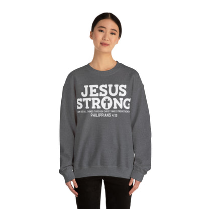 Jesus Strong Phil 4:13 Unisex Heavy Blend™ Crewneck Sweatshirt