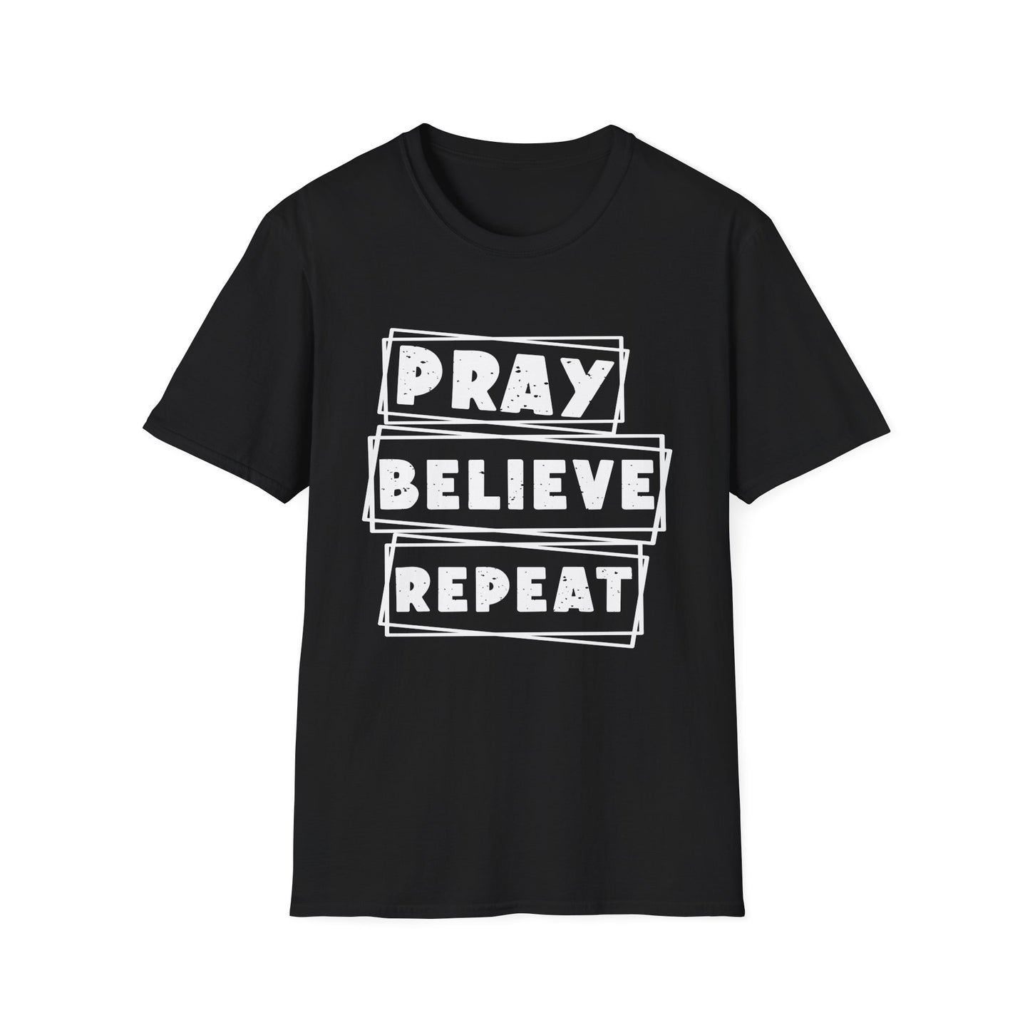 Pray Believe Repeat Unisex Softstyle T-Shirt