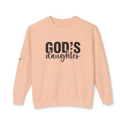 God's Daughter, His Masterpiece Christian Bible Verse Scriptures Unisex Lightweight Crewneck Sweatshirt