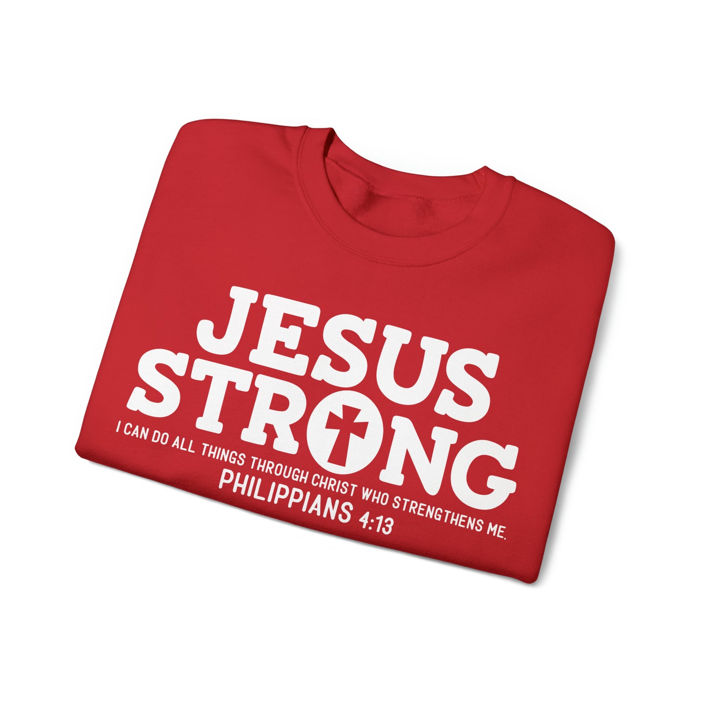 Jesus Strong Phil 4:13 Unisex Heavy Blend™ Crewneck Sweatshirt