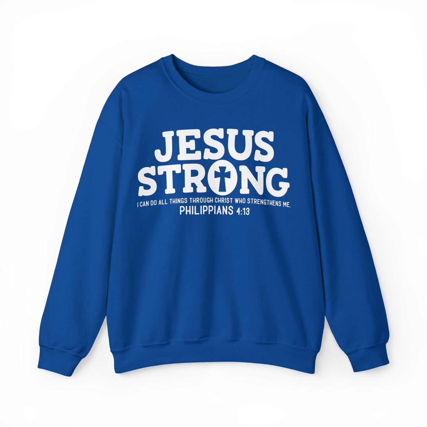 Jesus Strong Phil 4:13 Unisex Heavy Blend™ Crewneck Sweatshirt