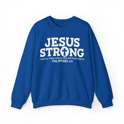 Jesus Strong Phil 4:13 Unisex Heavy Blend™ Crewneck Sweatshirt