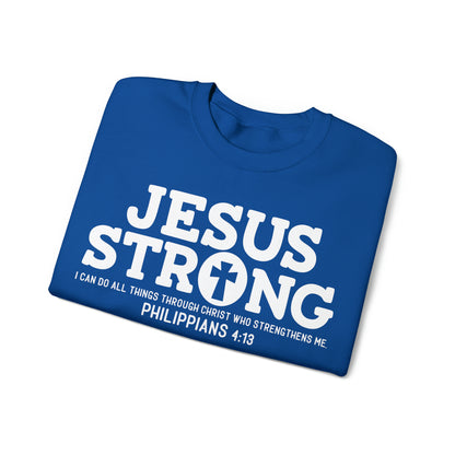 Jesus Strong Phil 4:13 Unisex Heavy Blend™ Crewneck Sweatshirt