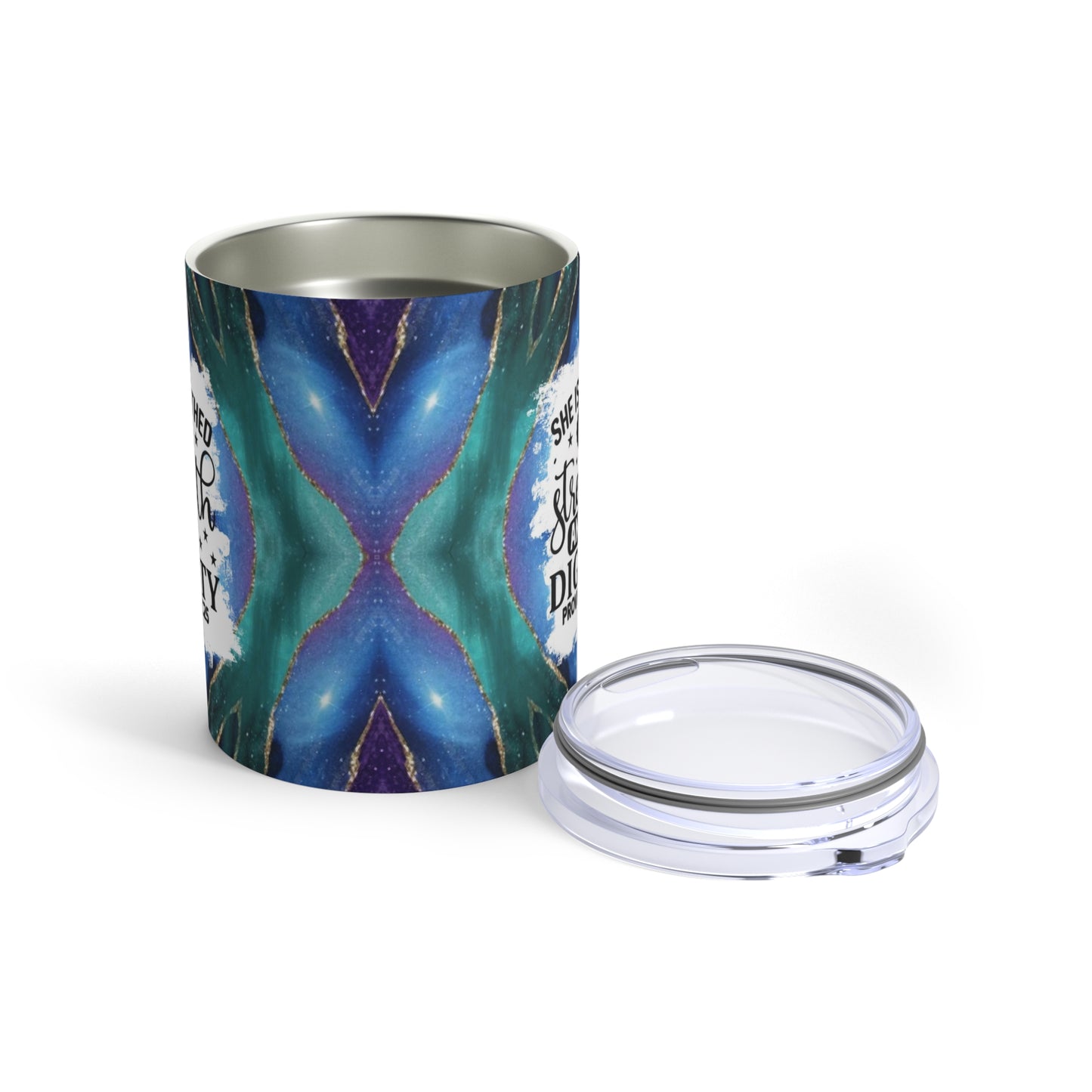 She is Clothed In Strength and Dignity Christian Bible Scripture Proverbs 31:25  10oz Tumbler
