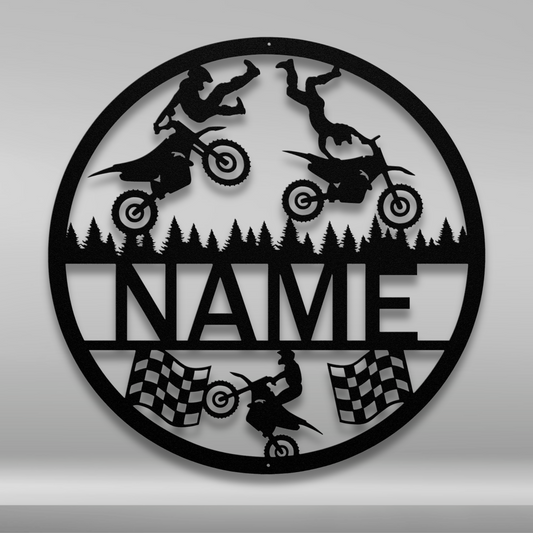 Custom Name Motorcross Metal Art