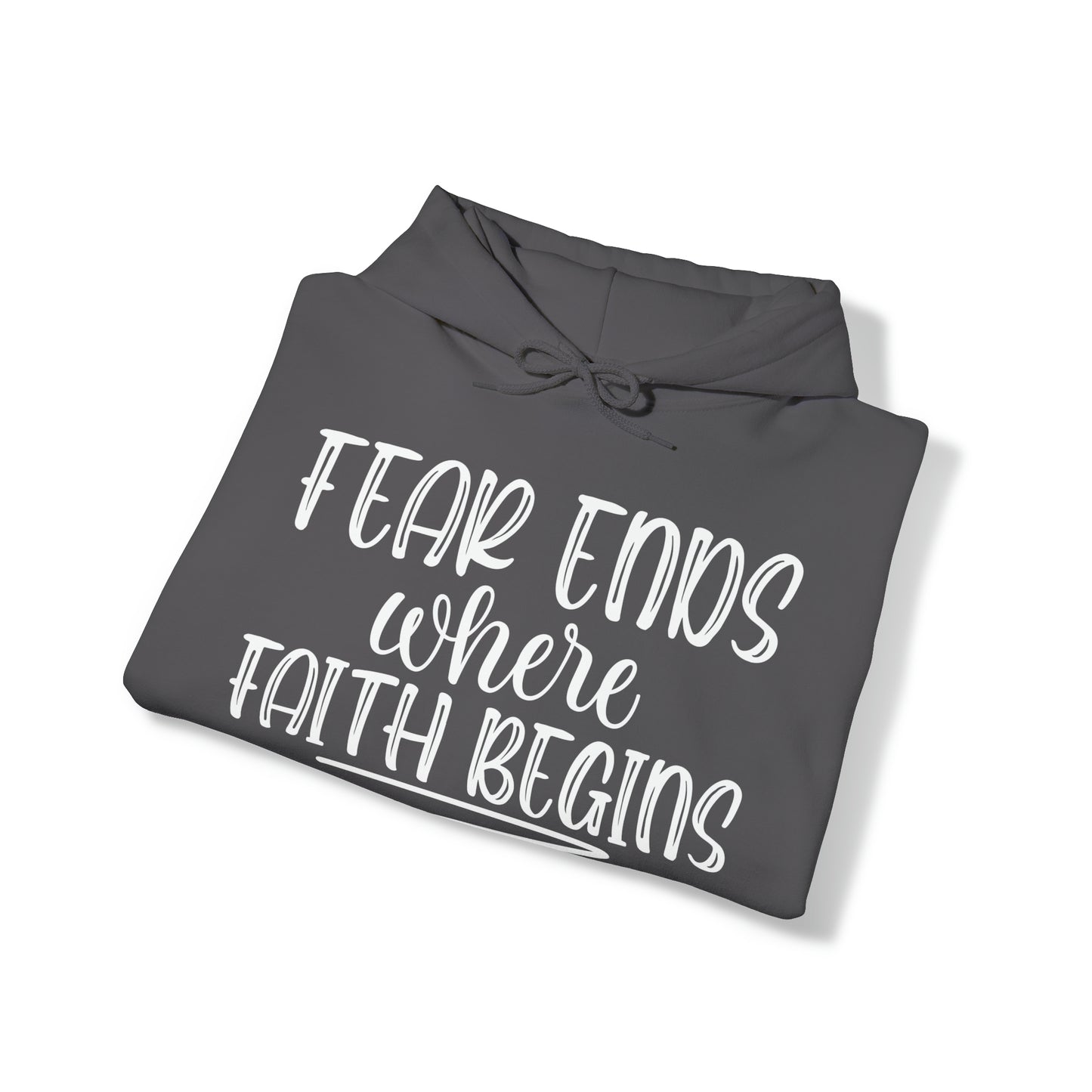 Fear Ends Where Faith Unisex Heavy Blend™ Hooded Sweatshirt