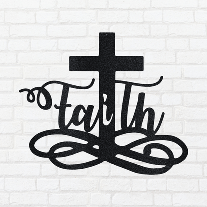 Faith Cross - Steel Sign