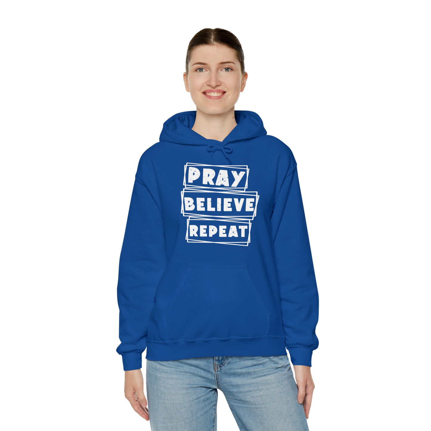Pray Believe Repeat Unisex Heavy Blend™ Hooded Sweatshirt