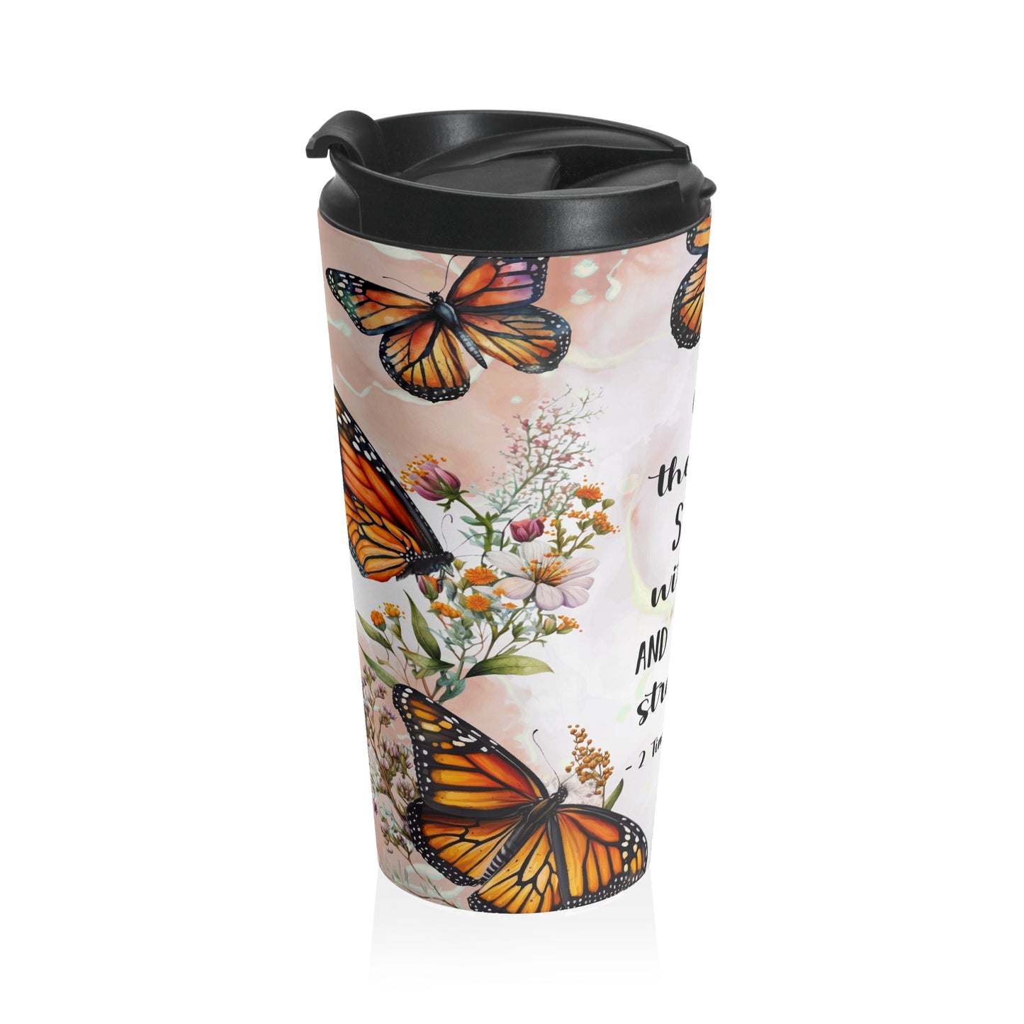 The Lord Gives Me Strength 15oz Steel Travel Mug
