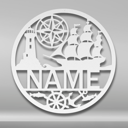 Custom Name Nautical Metal Art