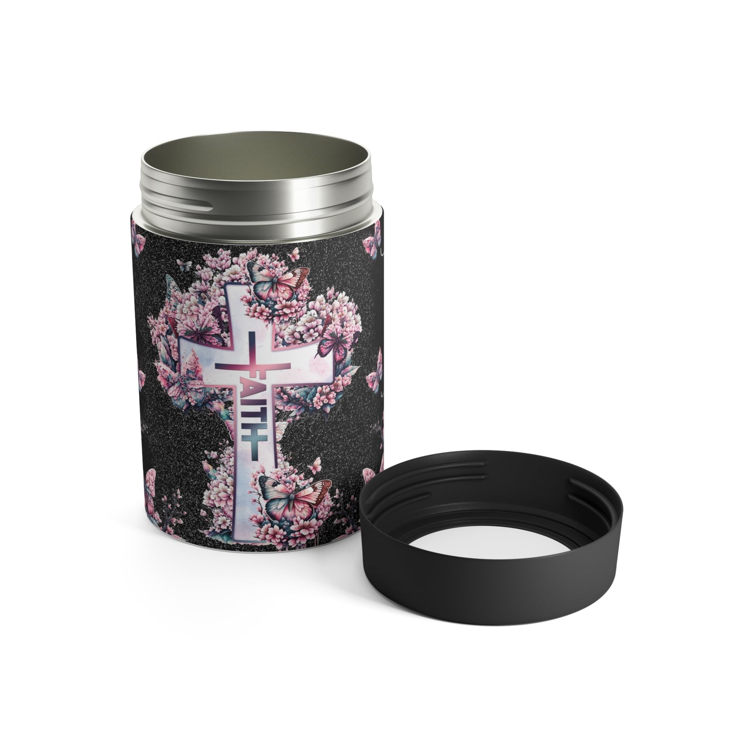 Faith Makes Them Possible Black 12oz Can Holder