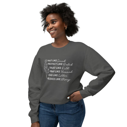 Women Of The Bible Christian Bible Verse Scriptures Unisex Lightweight Crewneck Sweatshirt