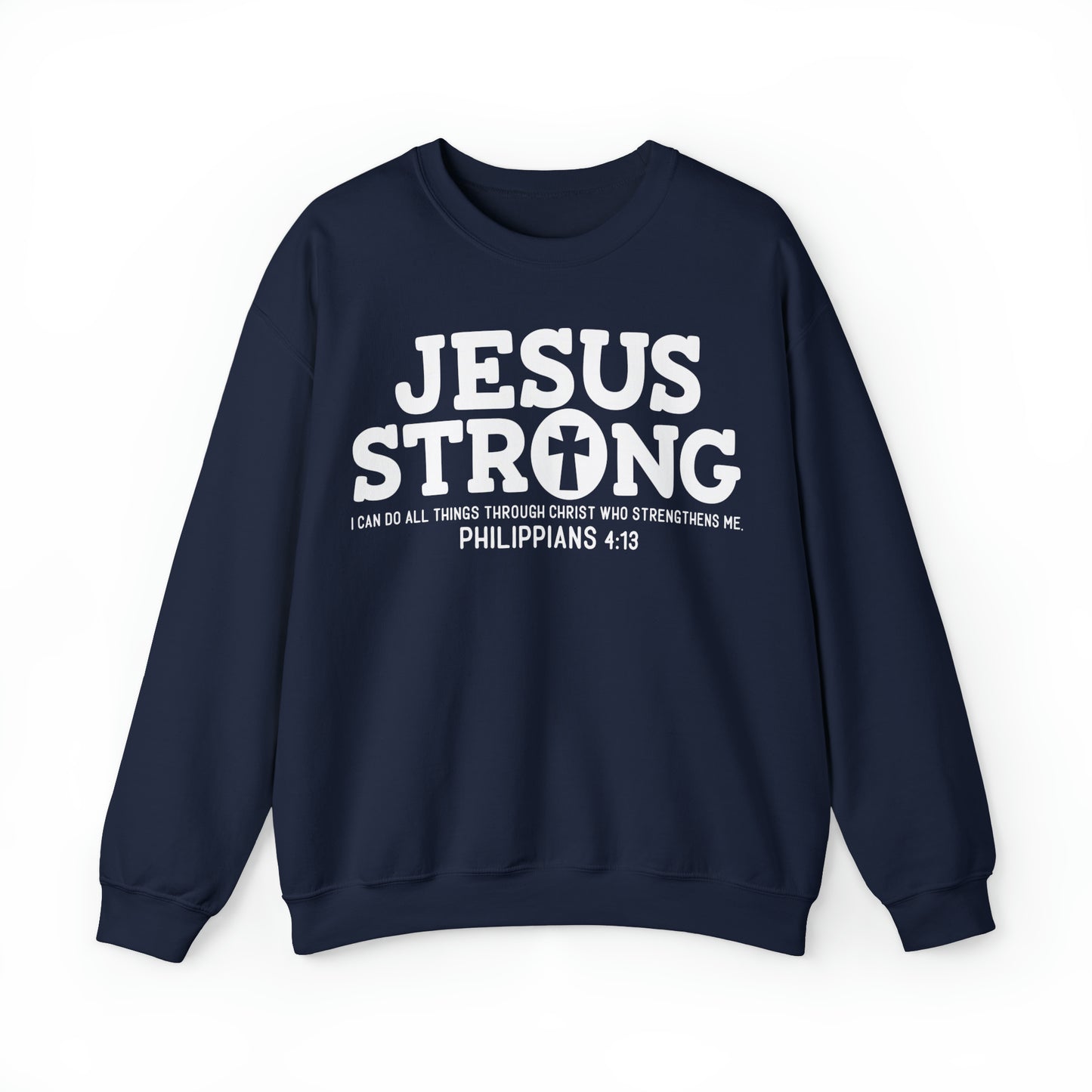 Jesus Strong Phil 4:13 Unisex Heavy Blend™ Crewneck Sweatshirt