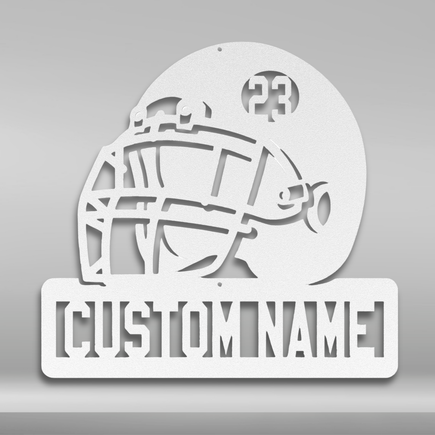 Custom Name Boy's Football Helmet - Metal Sign