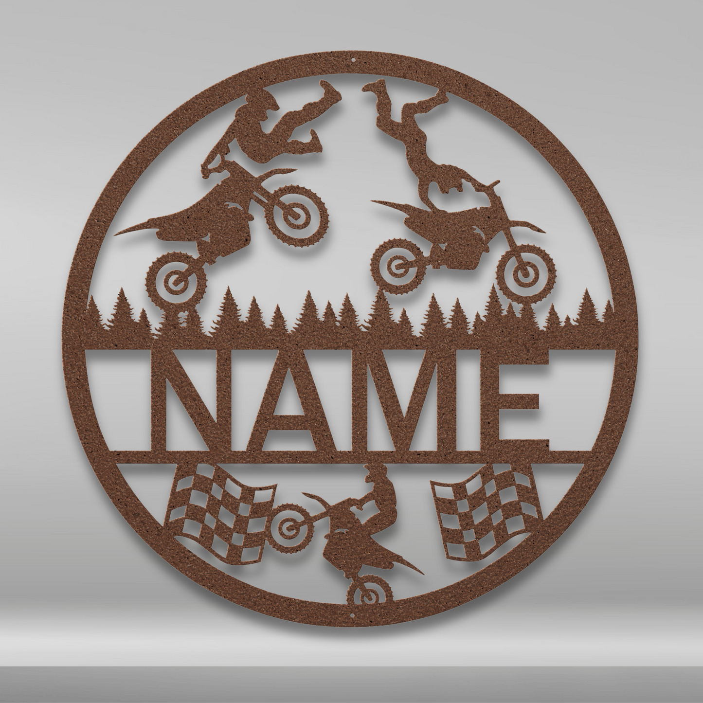 Custom Name Motorcross Metal Art
