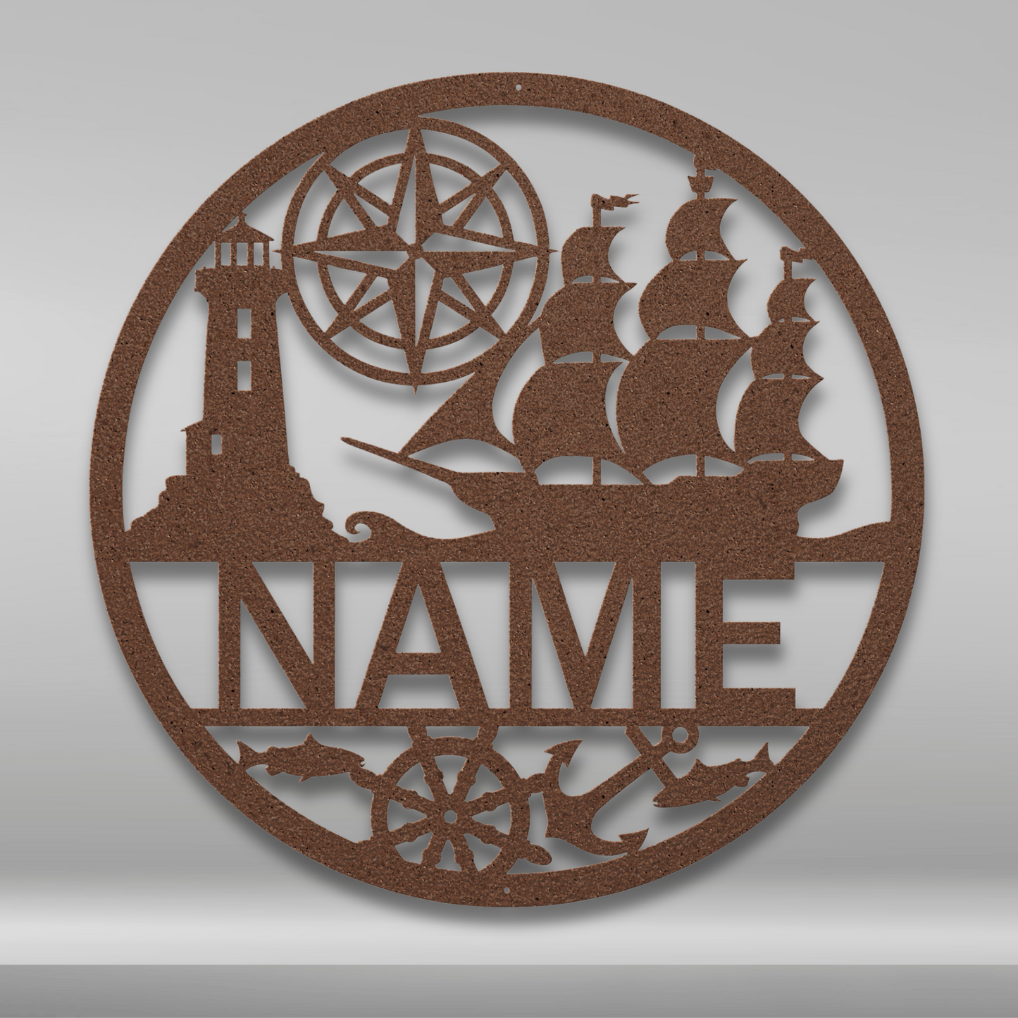 Custom Name Nautical Metal Art