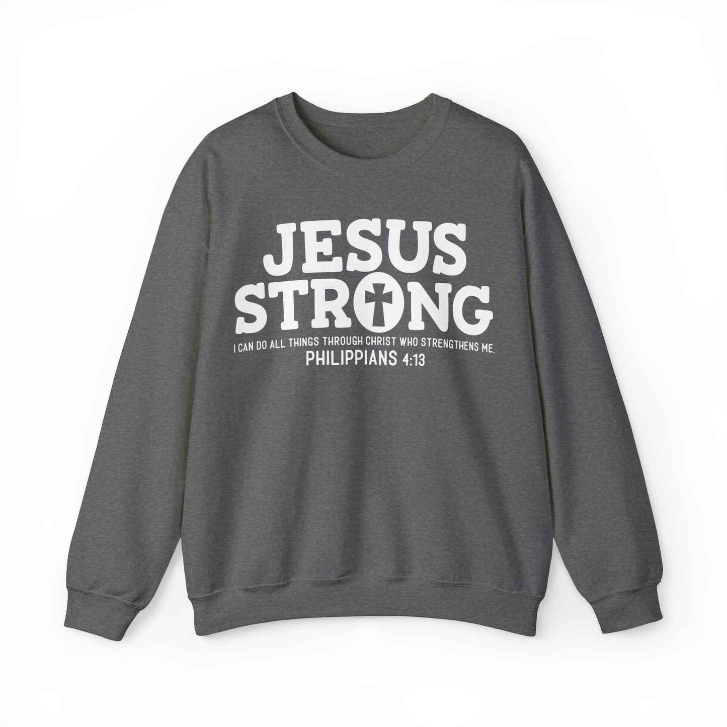 Jesus Strong Phil 4:13 Unisex Heavy Blend™ Crewneck Sweatshirt