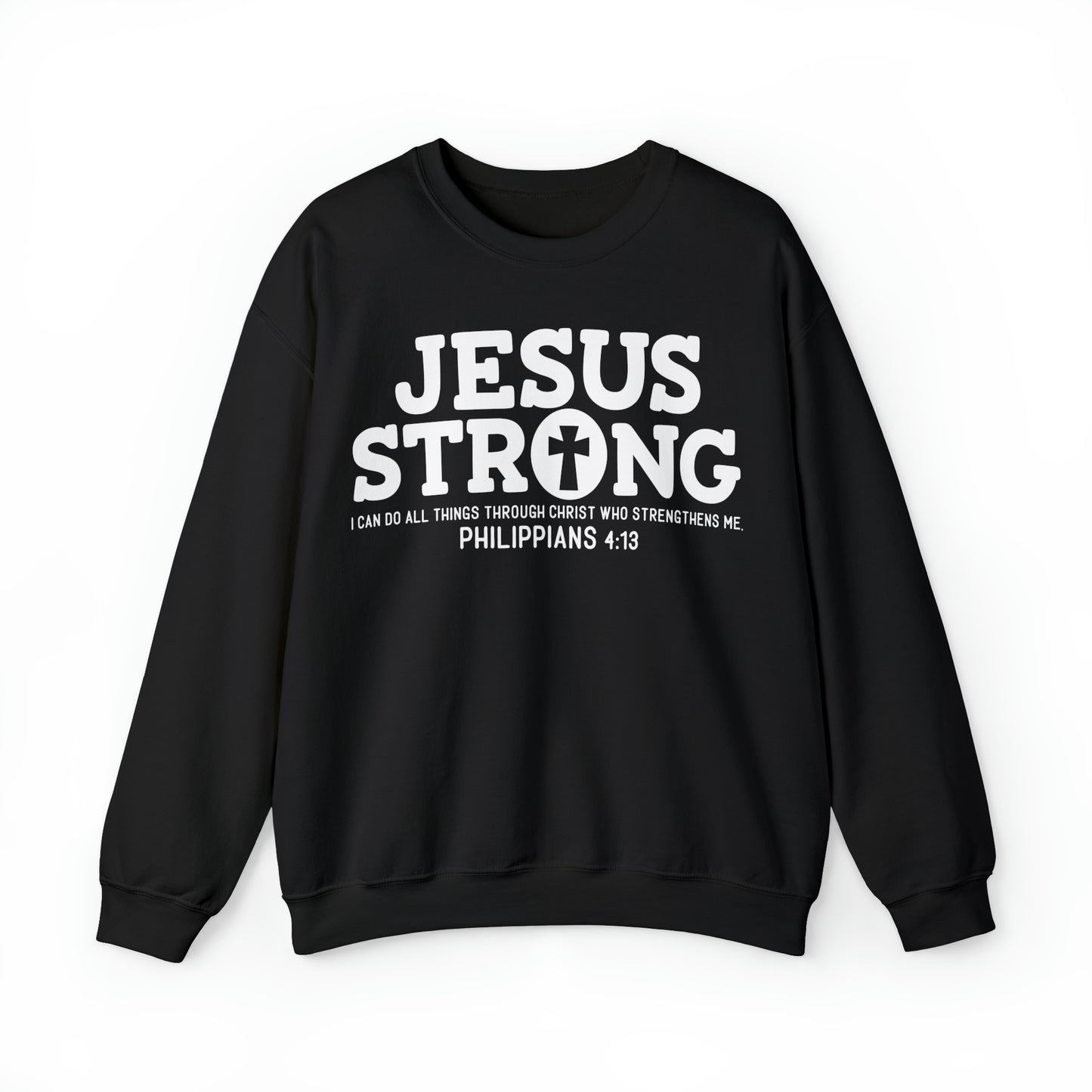Jesus Strong Phil 4:13 Unisex Heavy Blend™ Crewneck Sweatshirt