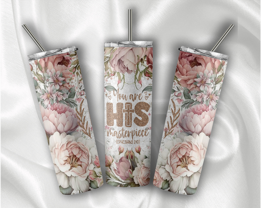 His Masterpiece Tumbler With Stainless Steel Straw 20oz