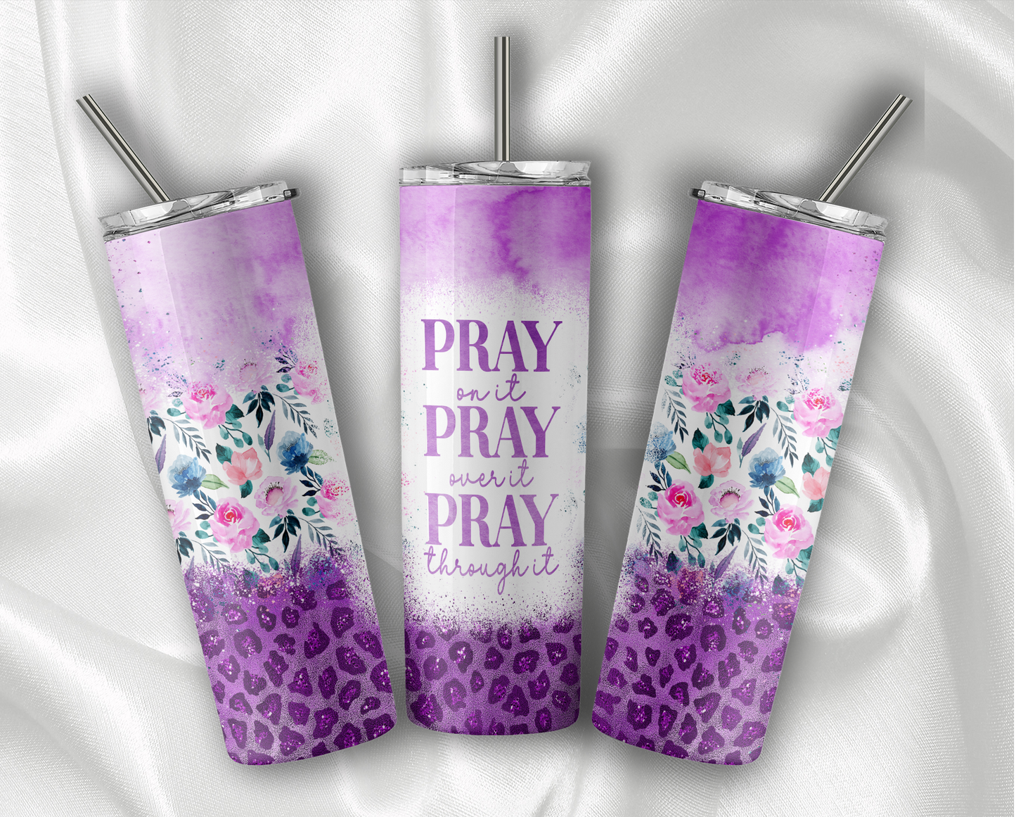 Pray for All Tumbler With Stainless Steel Straw 20oz