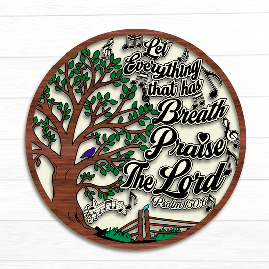 Praise The Lord 2D Wooden Sign - Image 1