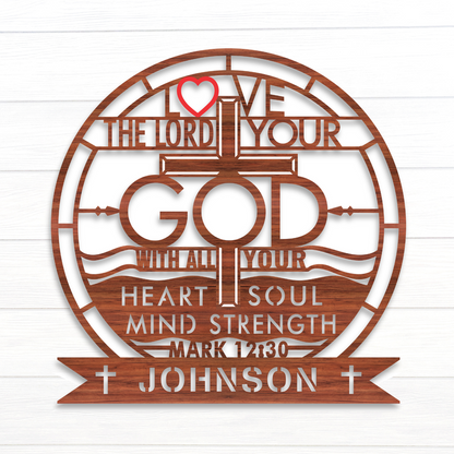 Love The Lord 2D Wooden Sign - Image 1