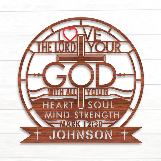 Love The Lord 2D Wooden Sign - Image 1