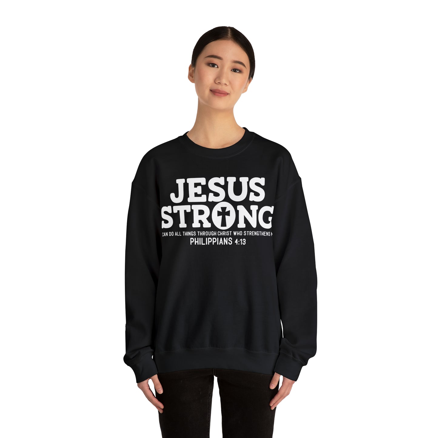 Jesus Strong Phil 4:13 Unisex Heavy Blend™ Crewneck Sweatshirt