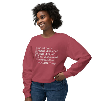 Women Of The Bible Christian Bible Verse Scriptures Unisex Lightweight Crewneck Sweatshirt