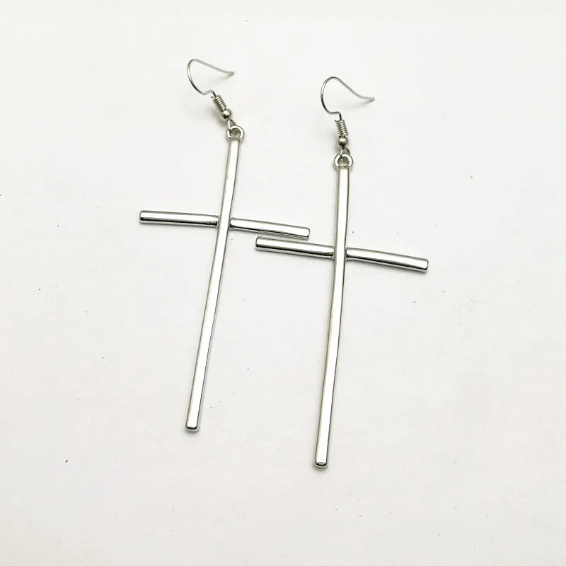 Christian Religious Bible Cross Long Earrings for Women
