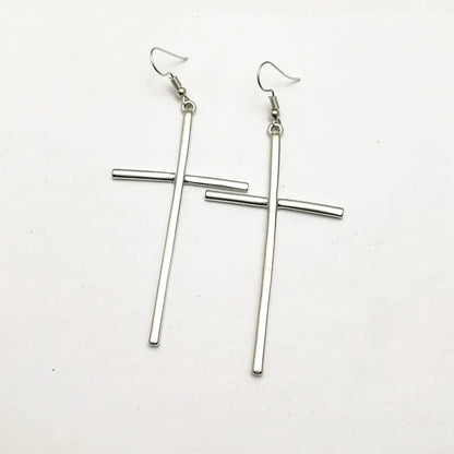 Christian Religious Bible Cross Long Earrings for Women
