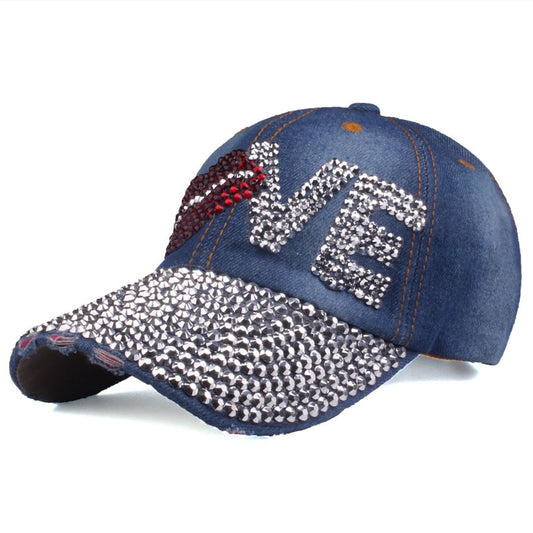 Baseball Caps New Style Letter LOVE Cap For Women Rhinestone