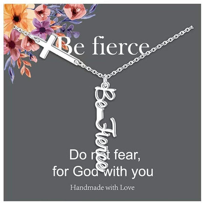 Cross Pendant Necklace for Women Religious Gift Hope Faith Jesus Love Blessed