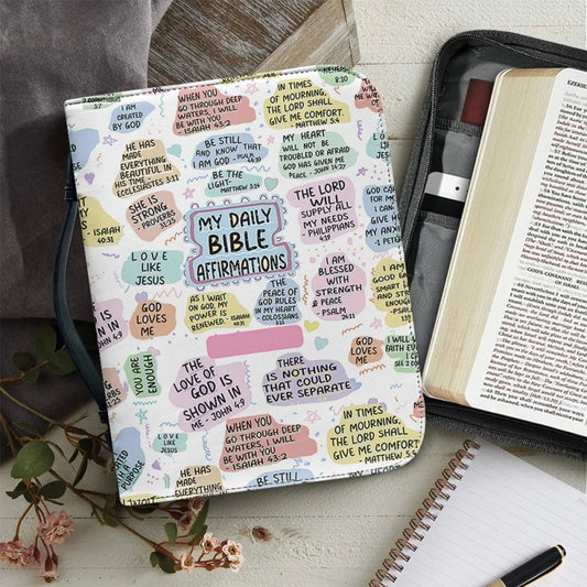 Bible Affirmations PU Leather Christian Bible Book Cover