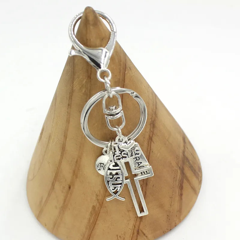 Jesus Key Chain Grace Cross Faith Keychain Key Ring