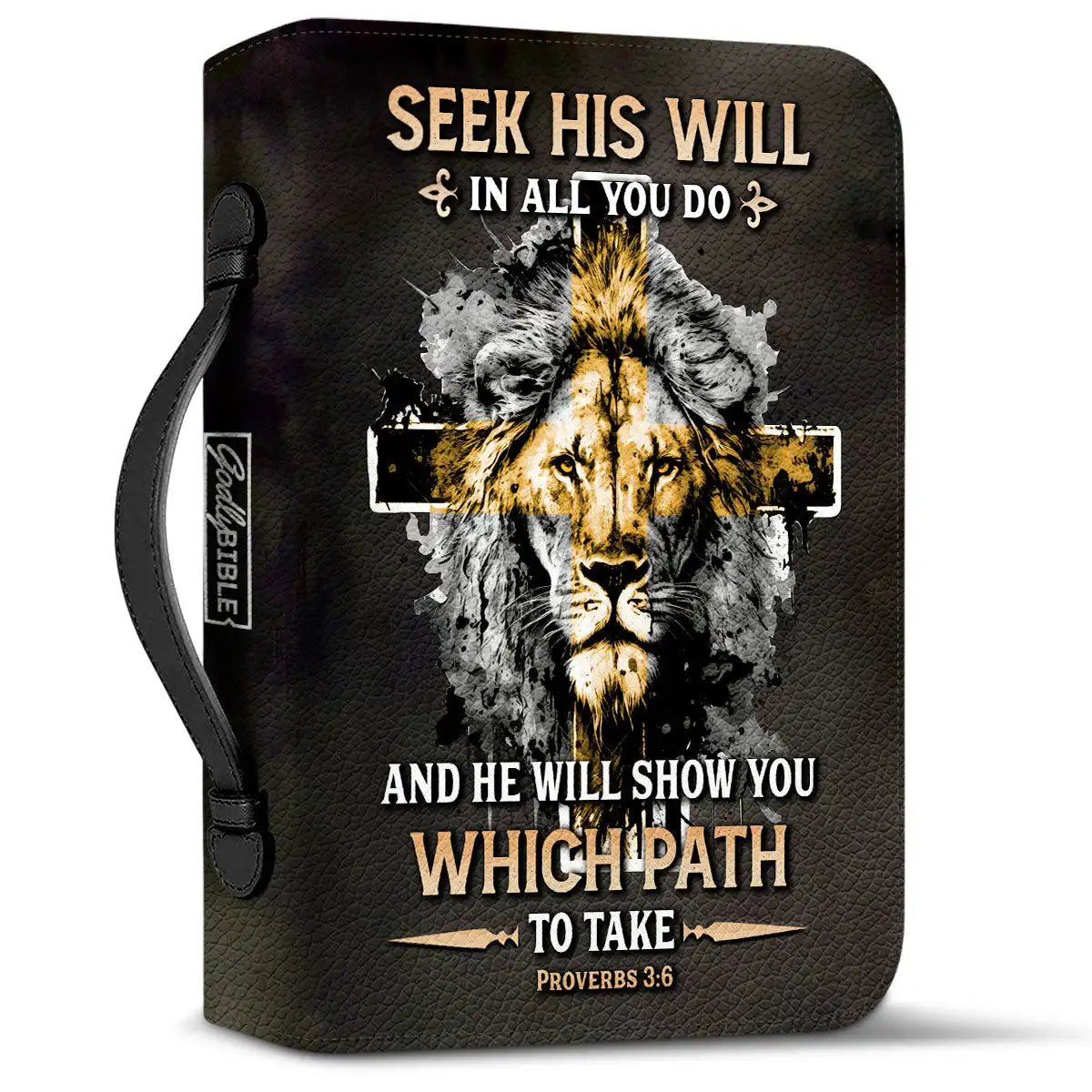 Seek His Will Proverbs Bible Hymns PU Leather Bible Cover Personalized Book Protective Case High Quality Bible Bags